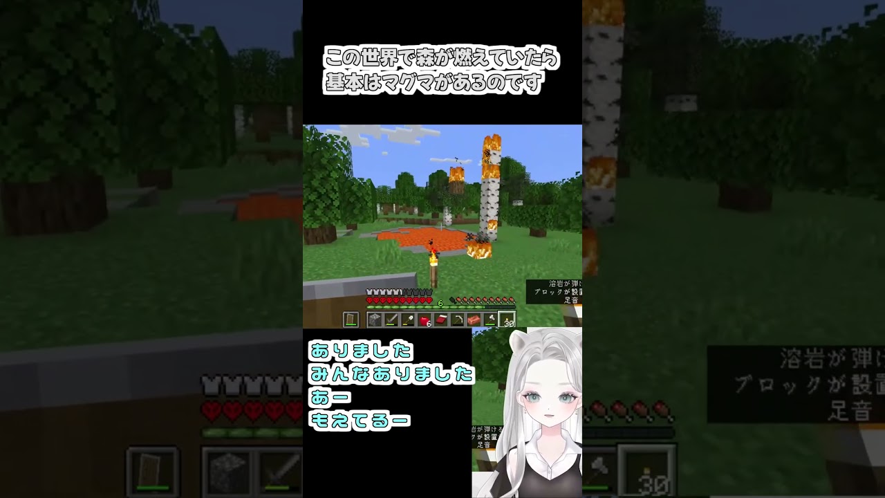 【#Minecraft】マグマ君を求めて森を散策!マグマの湖発見です! 【真白ゆゆ #ゲーム実況 #マイクラ ハードコア 】