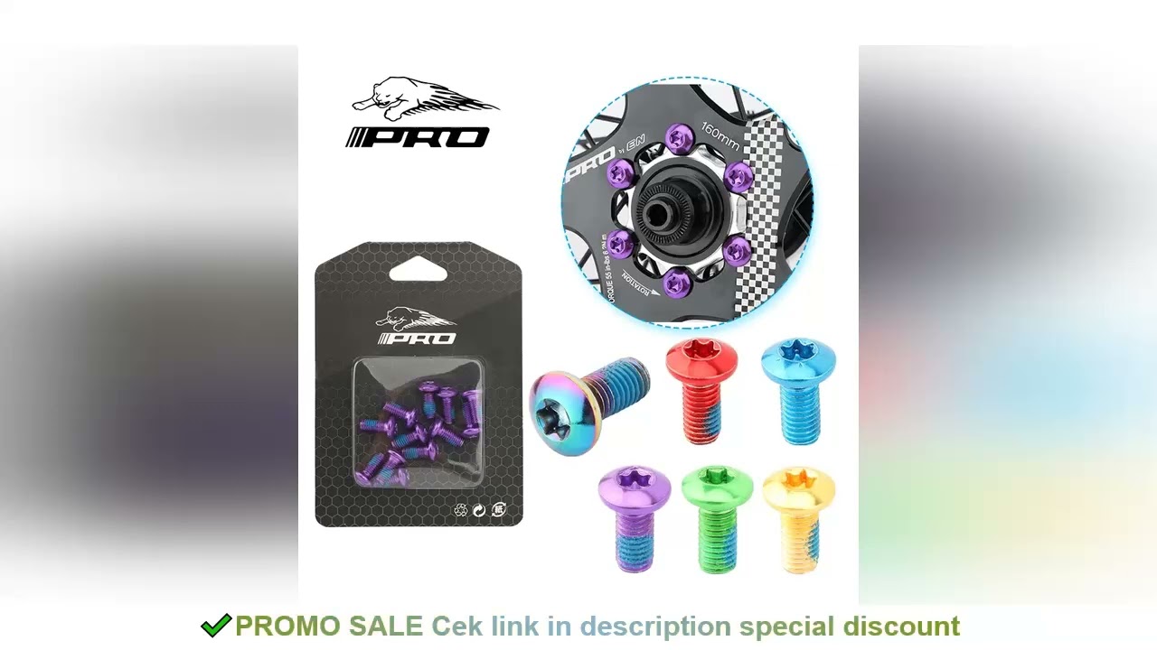 IIIPRO Bicycle Disc Brake Rotor T25 Red/Blue/Green/Purple/Gold/Plating Screws 12Pcs Steel Alloy for