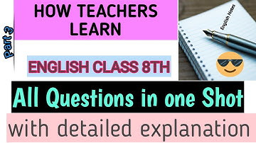 "How teachers learn class 8th | How teachers learn question answers"  @Master Tuition Classes