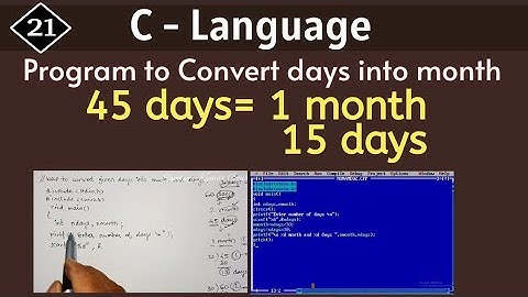 C program to convert days into month