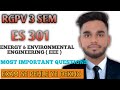 Most important Question EEE RGPV  | RGPV Energy &amp; Environmental Engineering ES - 301 | IMP QUESTIONS