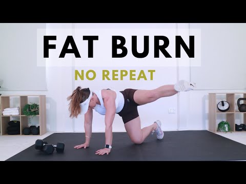 40 MIN NO REPEAT FAT BURNING WORKOUT | Full Body Dumbbell HIIT🔥Burn 346 Calories🔥