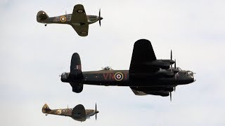 4K BBMF Lancaster, Spitfire, Hurricane Great Sounding Formation Flypasts & Solo Displays @ RIAT 2018