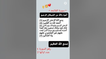 سورة الفاتحه بصوت الحافظ خليل
