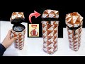 Cara membuat sarung botol minum dari bungkus kopi | anyaman zig zag | recycled bottle case