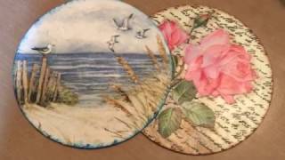 ديكوباج على سي دي (اعادة تدوير) cd decoupage