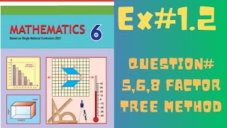 Exercise 1.2 Q 5,6,8 Solution||Factor tree method  Factorization||6 new maths book 2023||SNC 2022