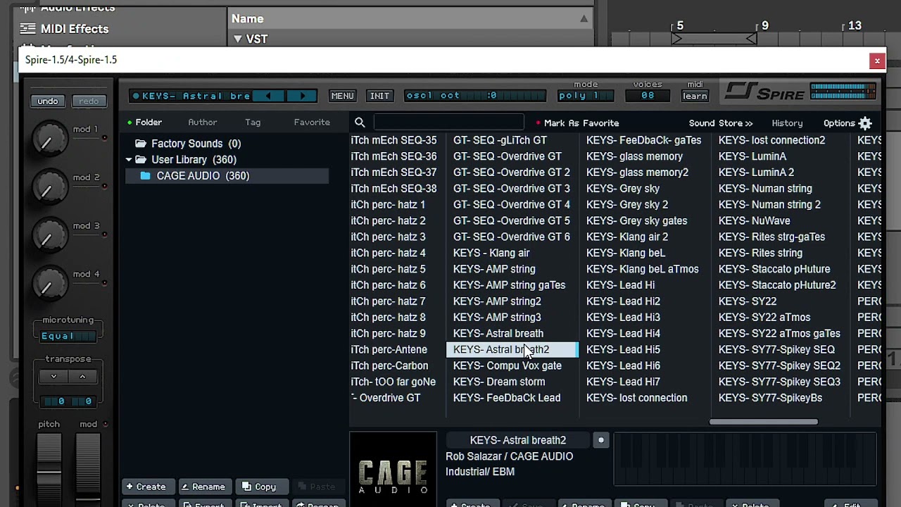 Industrial EBM 356 patches- Reveal Sound Spire VST-