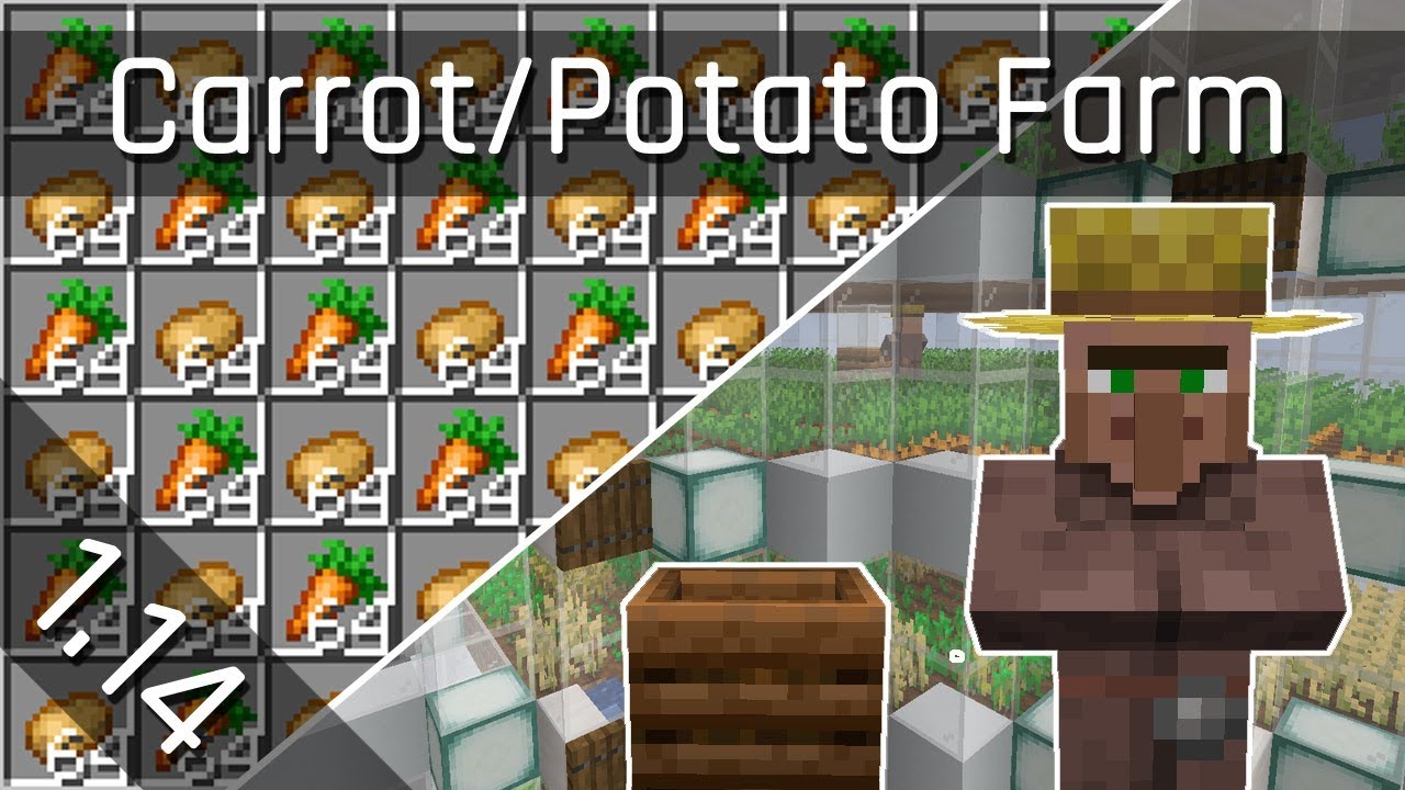 Carrot and Potato Crop Farm Tutorial | Minecraft 1.14/1.15 (Java