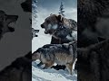 Wolves and a grizzly