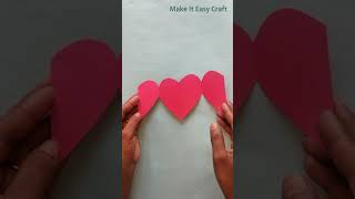 How to make Valentine&#39;s Day Card | Heart Shape Card | Make It Easy Craft #Shorts