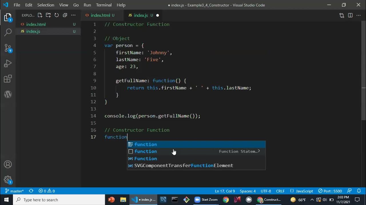 JavaScript Constructor Functions Tutorial - YouTube