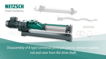 Disassembly of coupling rod & rotor from drive: NETZSCH NEMO® progressing cavity pump disassembly