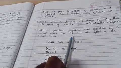 BCA IV Sem: Summary of Call by value & Call by Reference in Visual Basic