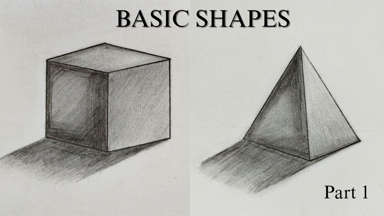 How to Draw Basic 3D Shapes for Beginners | Step by Step | Pencil ...