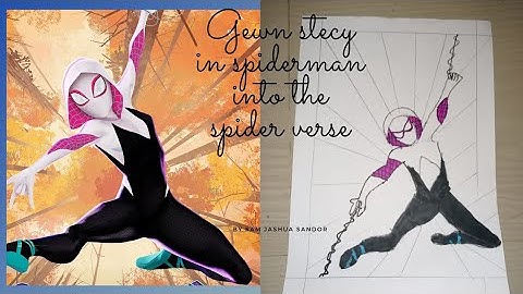 Timelapse drawing Gwen stacy in spiderman into the spider verse (By Sam Jashua Sandor)
