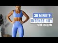 30 MIN INTENSE Build & Burn HIIT Workout - NO REPEAT - with weights (dumbbells), full body