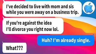 【Apple】My mommy's boy husband invited his insane MIL and SIL over to live with us but when I...