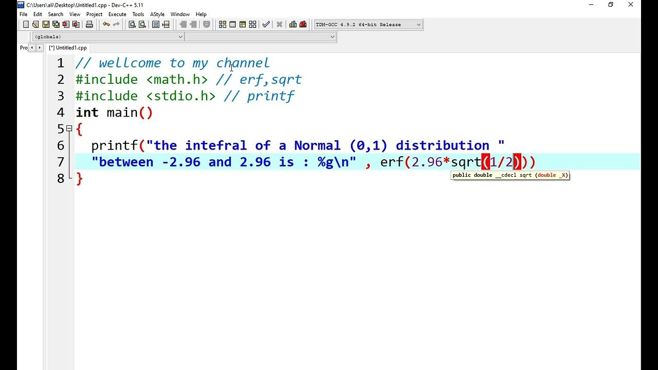 math function in c - YouTube