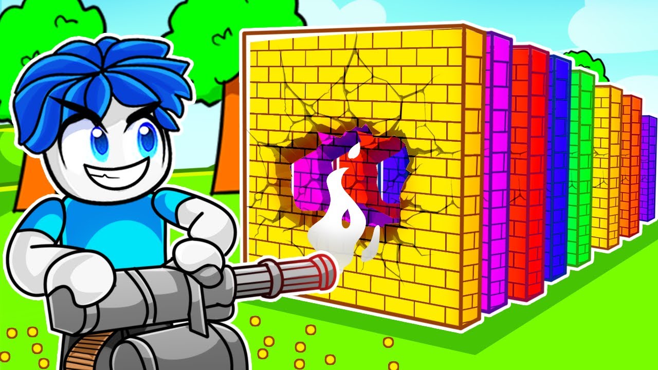 I tried destroying walls with the most powerful gun! [Roblox