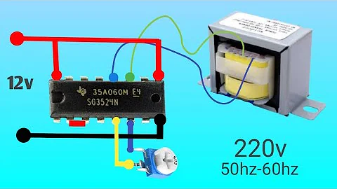 DIY Dc to Ac Converter 12v to 220v inverter 50hz-60hz using SG3524 ic