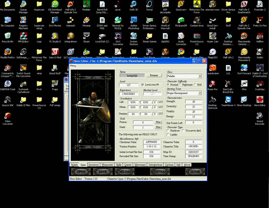 hero editor diablo 2 make weapons