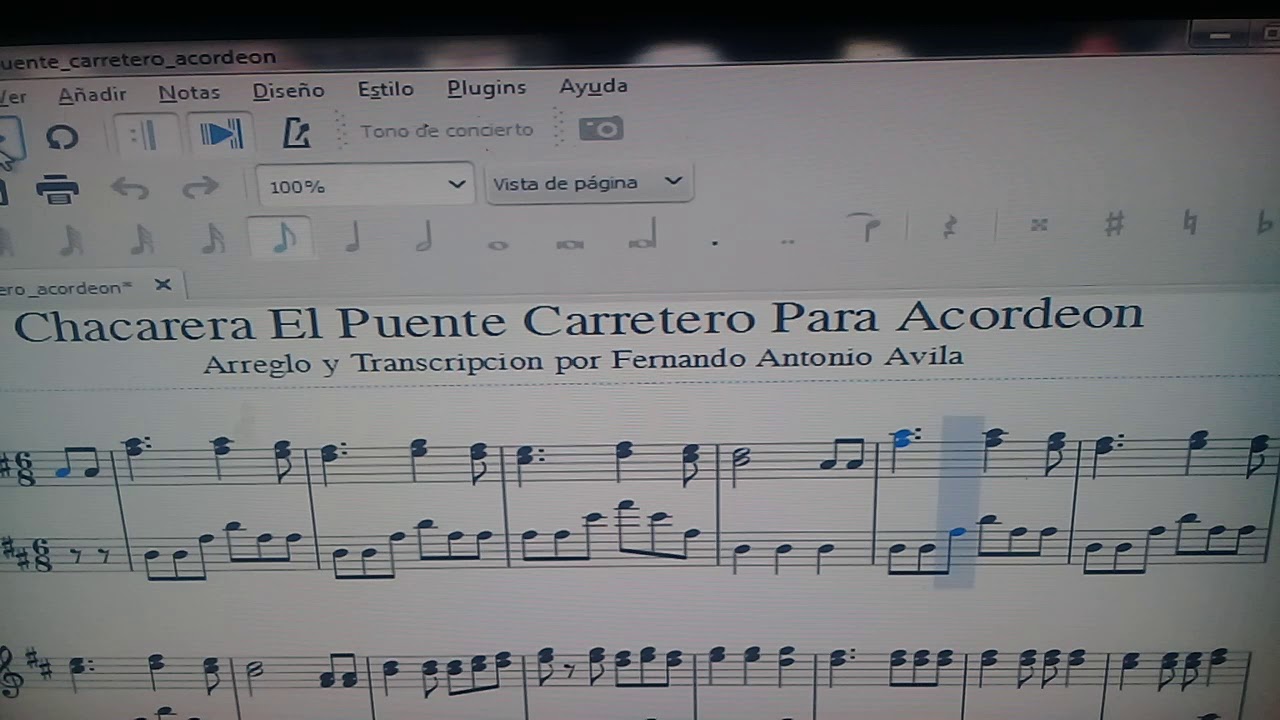 Partitura para Acordeón Chacarera el Puente Carretero - YouTube
