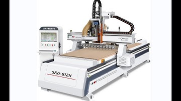 HUAHUA SKG-812HV CNC nesting router machine cutting and drilling working