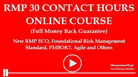 MANAGEMENT YOGI: RMP 30 Contact Hours - Welcome