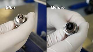 Cleaning spark plugs with CB 100 Alu in an ultrasonic device [EN]