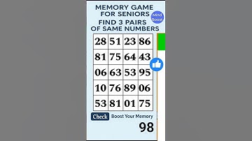 Improve Memory for Seniors: Match the Numbers #braintraining