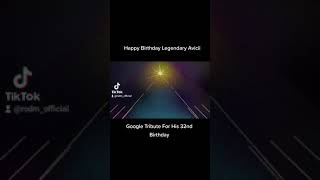 Google Tribute For Avicii 32nd Birthday #avicii #birthday #legend #wakemeup #edm #shorts #trending