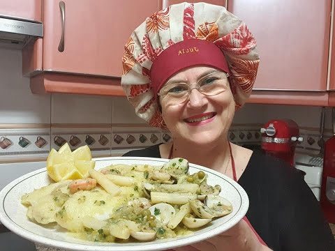 Fletan en Salsa Verde con Almejas rápido y fácil