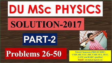 DU MSc Physics Entrance 2017 Solution (Part-2)