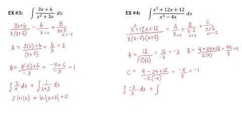Partial fractions and long division notes and homework
