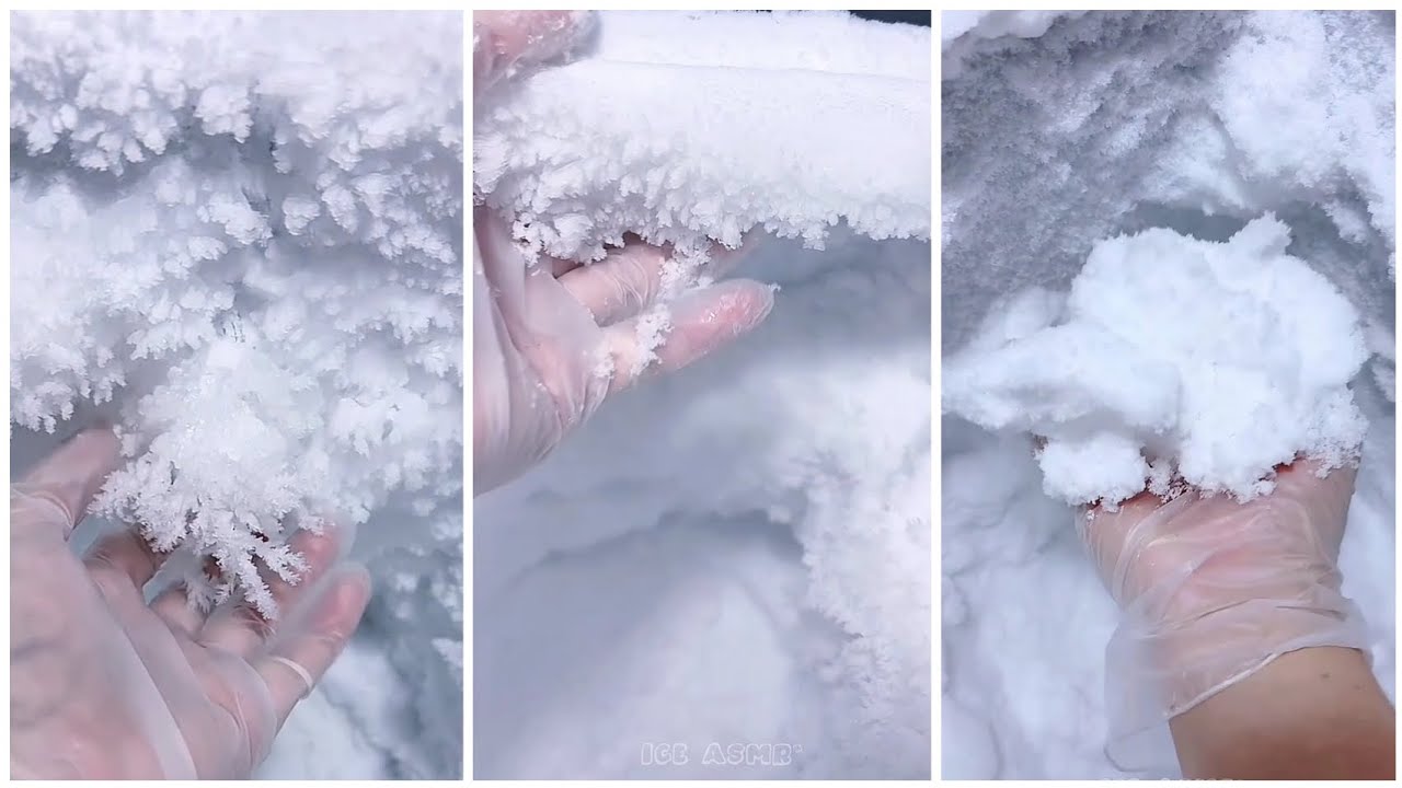 Freezer Frost Eating ❄️ Beautiful Thick Frost, Satisfying😍 