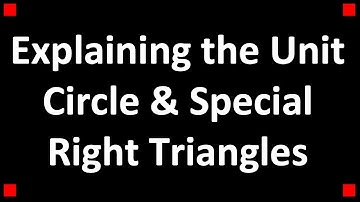 Explaining the Unit Circle and the Connection to Special Right Triangles