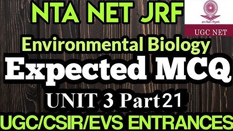 🔝EXPECTED Questions/Crash Course(PART21)ENVIRONMENTAL SCIENCE/NET/SET/PhD Entrances