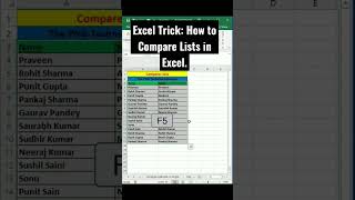 Excel Trick: How to Compare Lists in Excel.