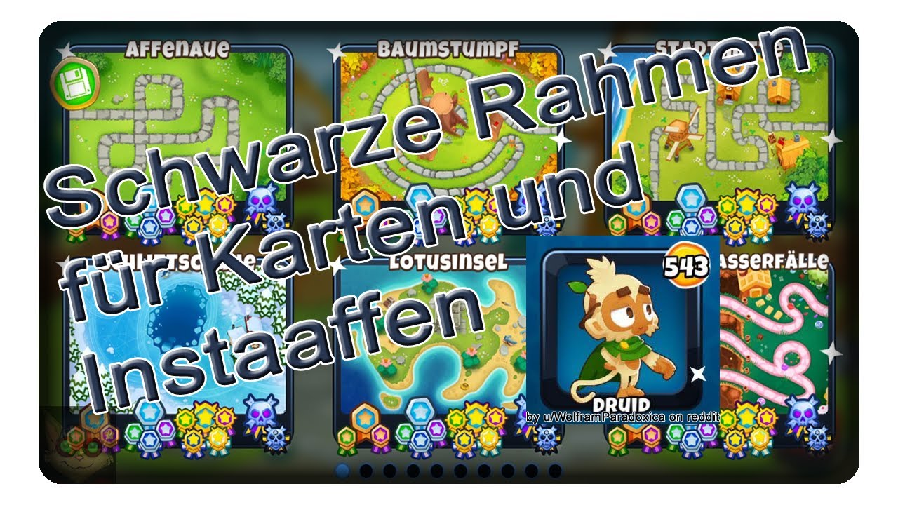 Goldener / Schwarzer Rahmen für Karten / Instaaffen || Bloons Tower