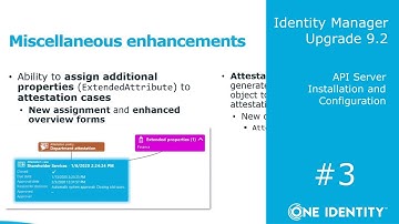 Identity Manager | Upgrade 9.2 #3 | API Server Installation and Configuration