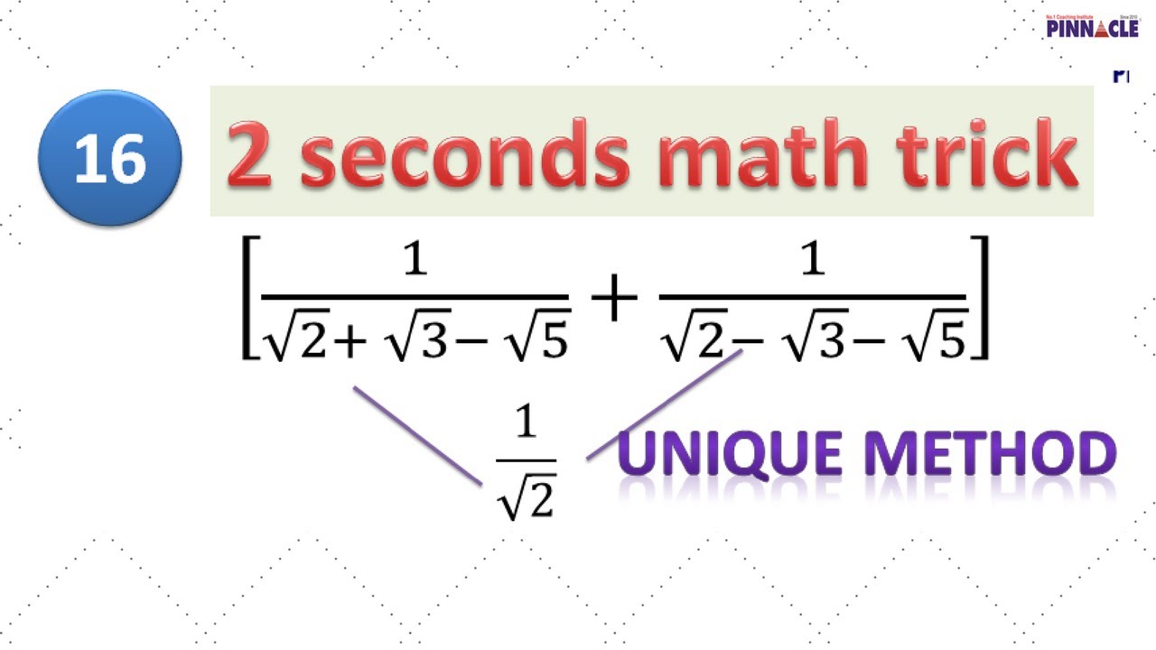 Hard Math Tricks How to use tricks in exam time under difficult circumstances I learn ...