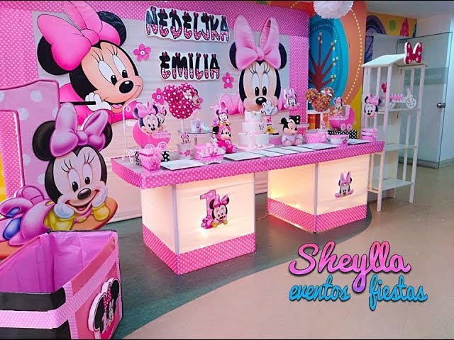 Decoracion Tematica Minnie Bebe Fiesta De Primer Anito De Ninas Youtube