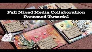 Fall Mixed Media Collaboration Postcard Tutorial