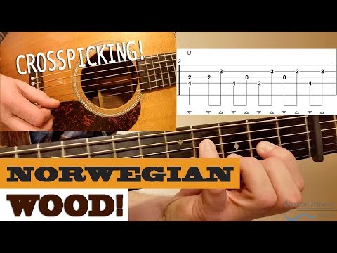 crosspicking-"norwegian-wood"-beatles---bluegrass-guitar-lesson-with-tab