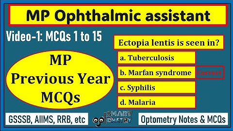 MP Ophthalmic Assistant Previous Year MCQs Solved | Optometry Gov Job Prep | AIIMS, RRB, GSSSB
