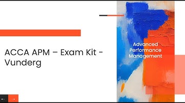 ACCA APM - Exam Kit - Vunderg Co