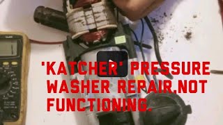 Repair damage pressure washer motor and carbon brush handle broken.