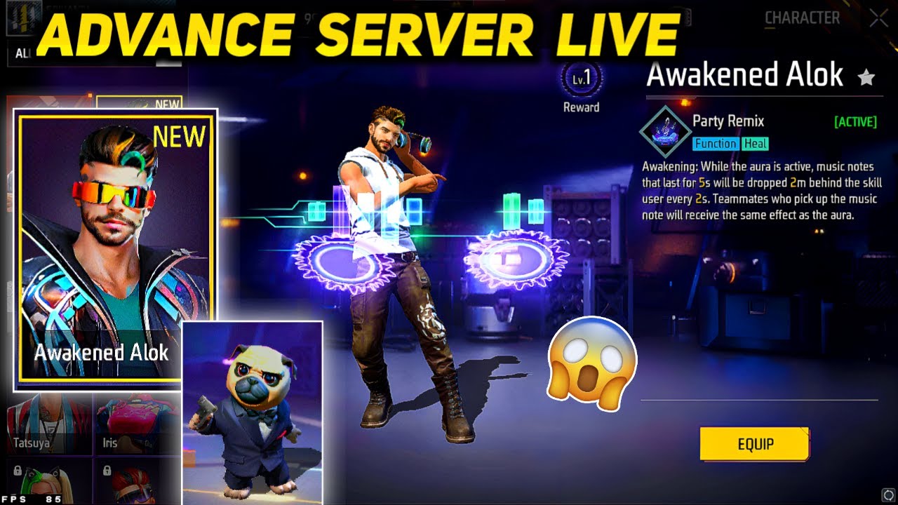 Free Fire Advance Server Live - Awaken Alok, New Character, New