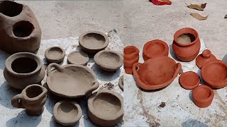 Amazing handmade Kitchen Set With Clay | miniature Clay kitchen set | Kitchen tools | miniature